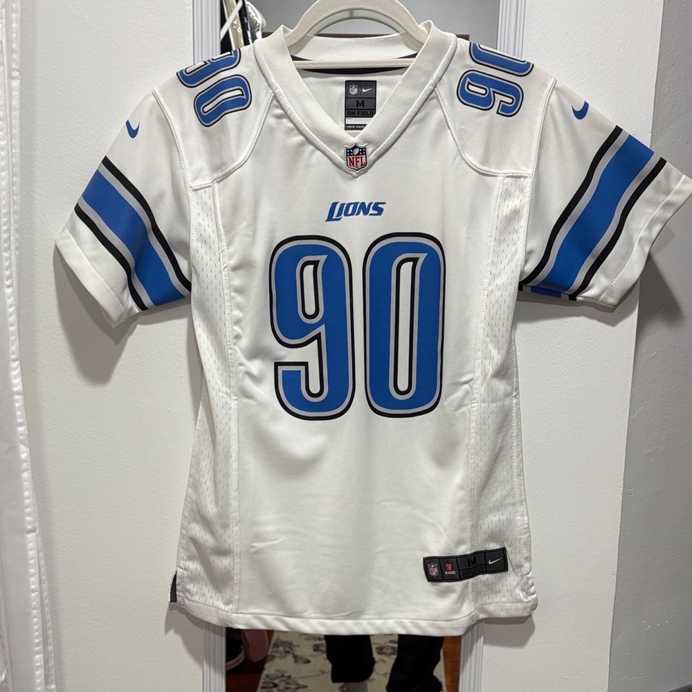 NFL Lions White and Blue Jersey - Fits women XS